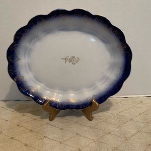 Sterling blue edge platter